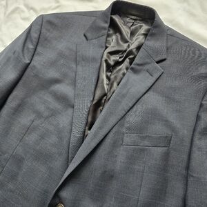 Lauren Ralph Lauren Navy Blue Windowpane Wool Blazer Sport Coat 50R